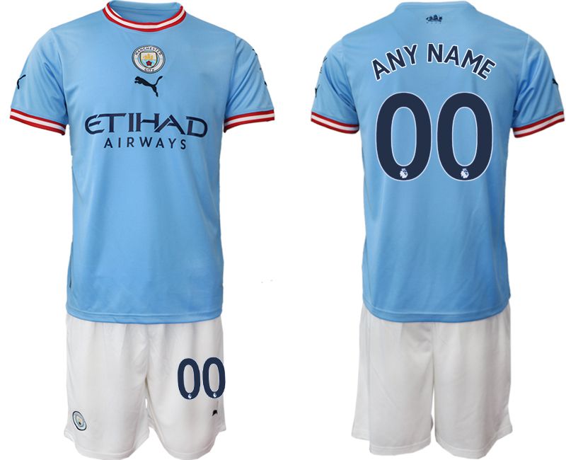 Cheap Men 2022-2023 Club Manchester City home blue customized Soccer Jersey
